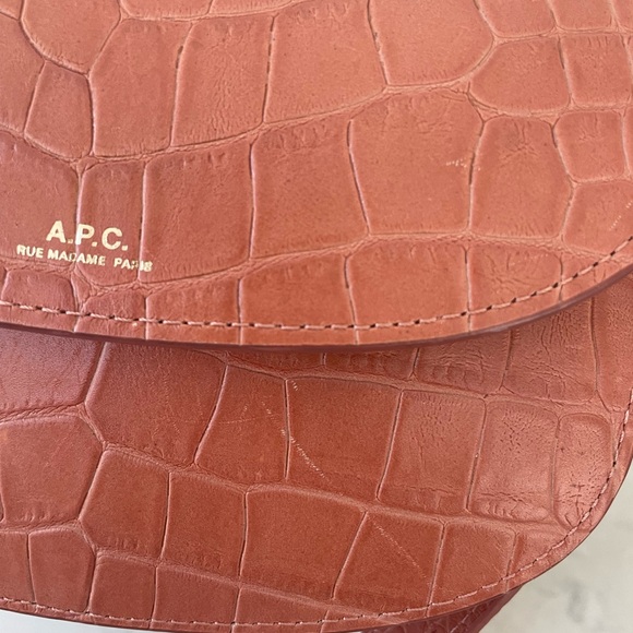 APC Mini Geneve Bag in Pink Croc Style Leather - Picture 4 of 8